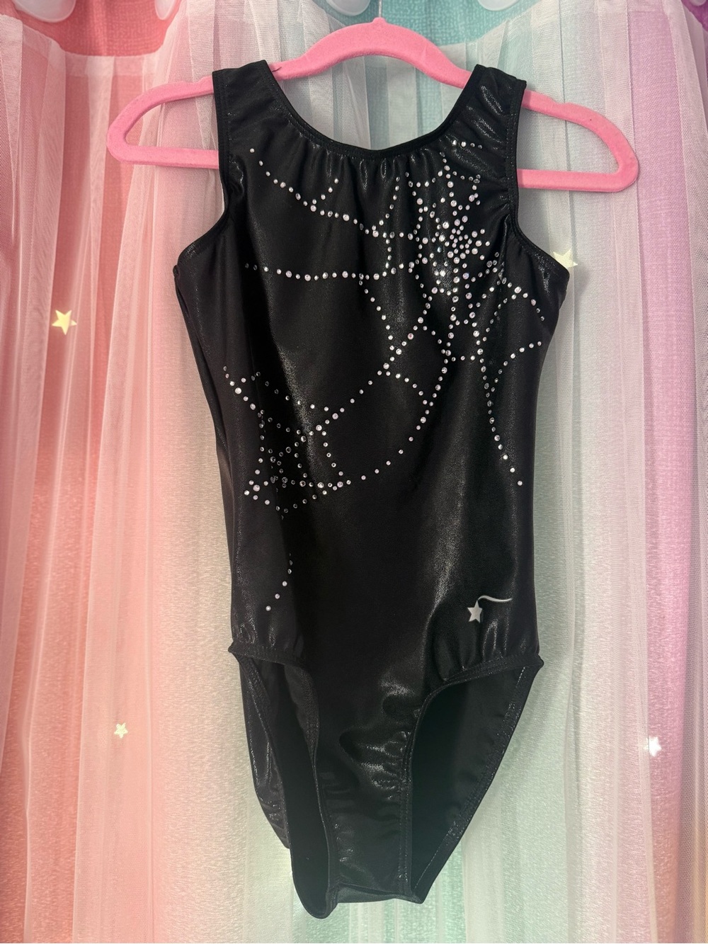 Girls Black Sparkle Kids One-Piece Bodysuit